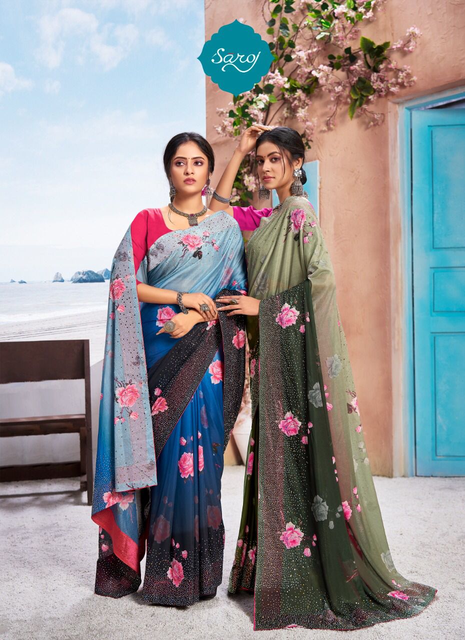 Saroj Monali 2 Festive Wear Designer Important Lycra Digital Printed Saree Collection
